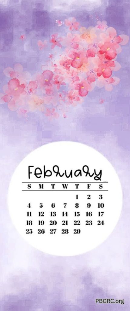 February 2024 Floral Calendar Wallpaper For iPhone