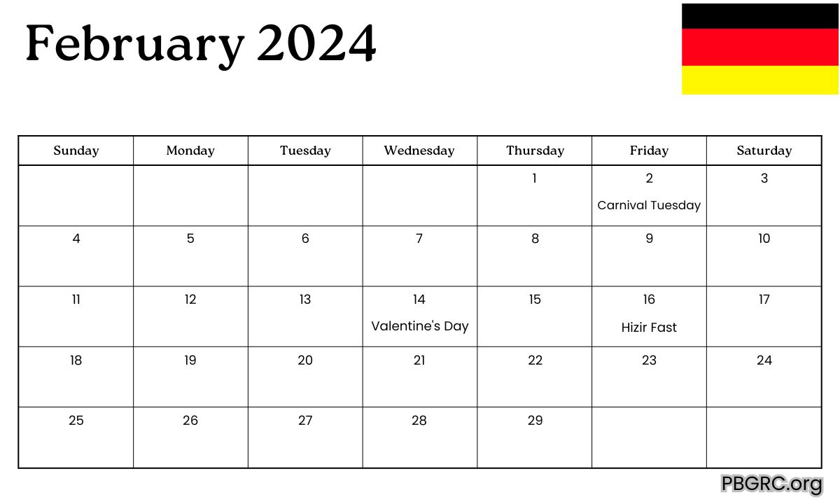 February 2024 Germany Calendar