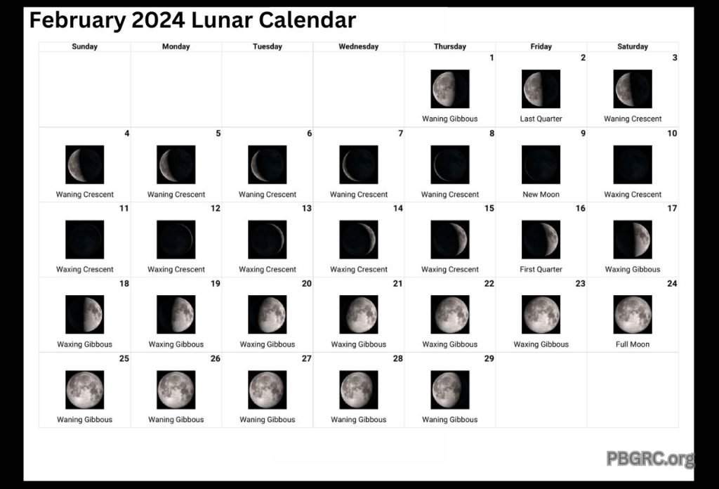 February 2024 Lunar Calendar