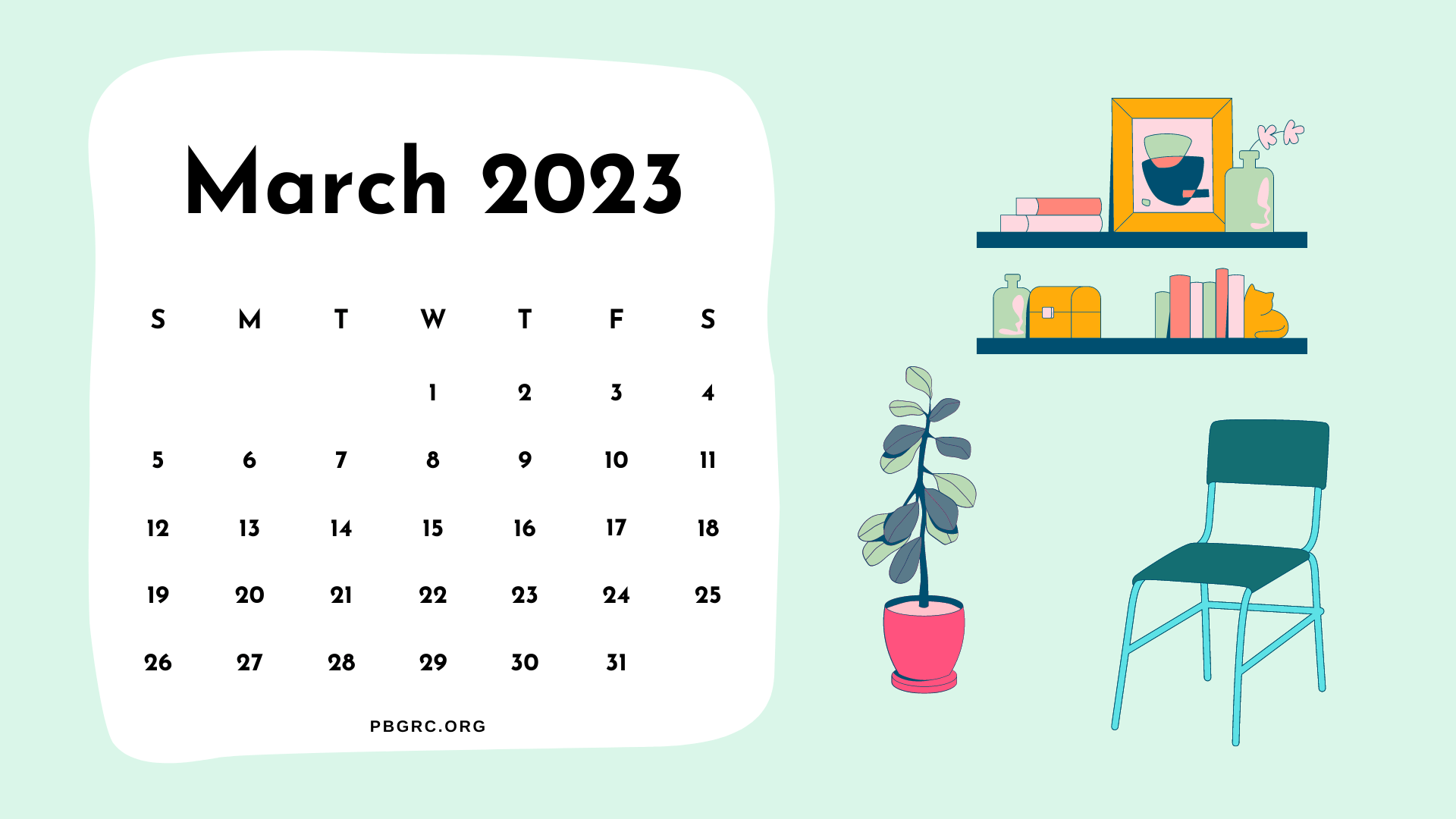 Fillable March 2023 Blank Calendar