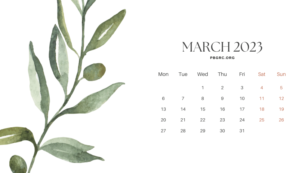 Fillable March 2023 Calendar Templates