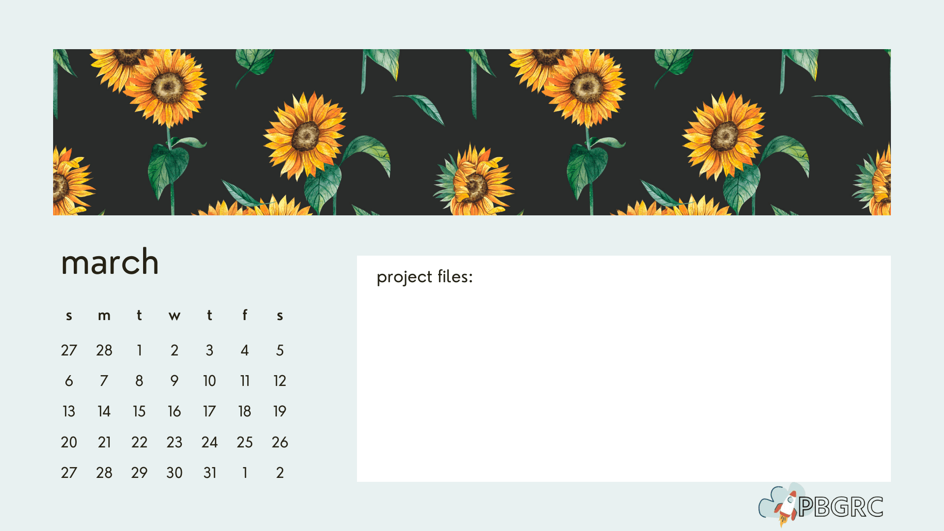 Floral March 2023 Cute Calendar