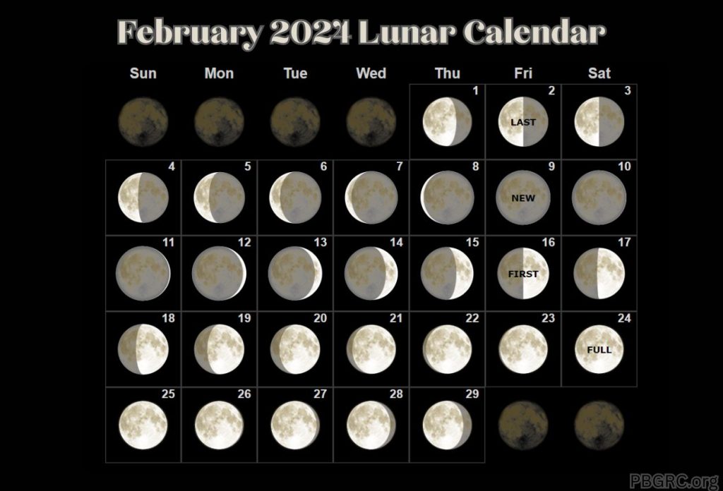 Free February 2024 Calendar With Moon Phases