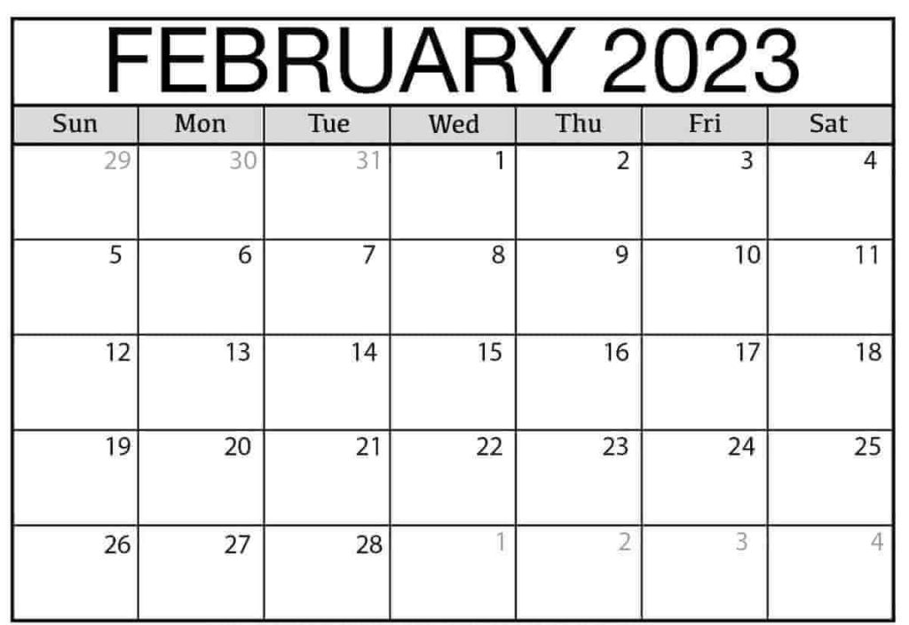 Free Printable February 2023 Calendar Templates