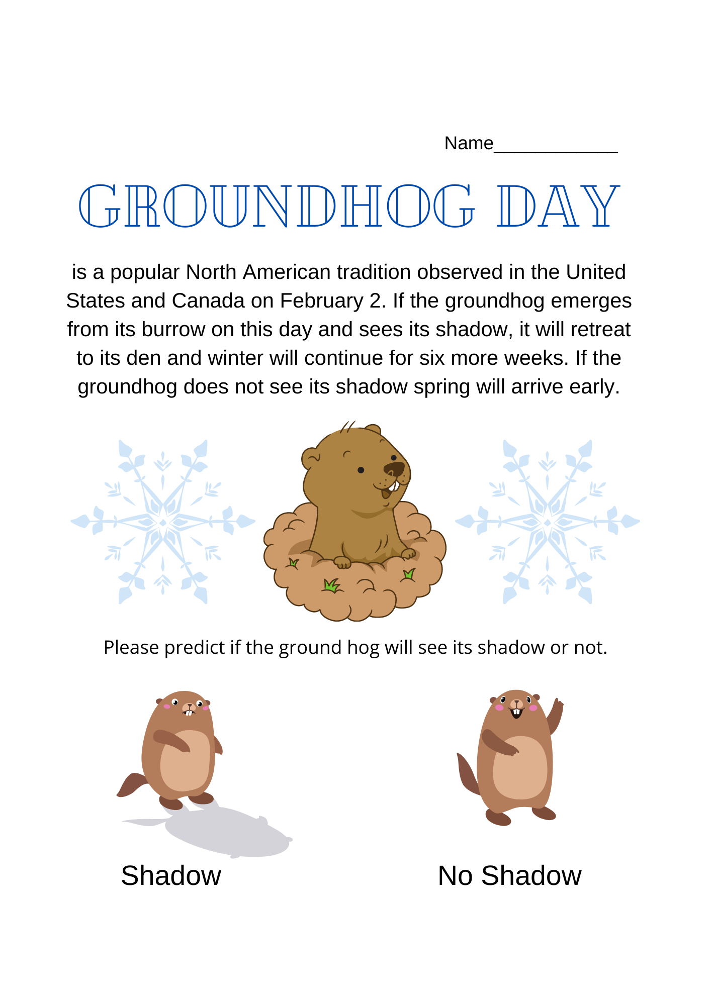 Happy Groundhog day Coloring Pages for Kids
