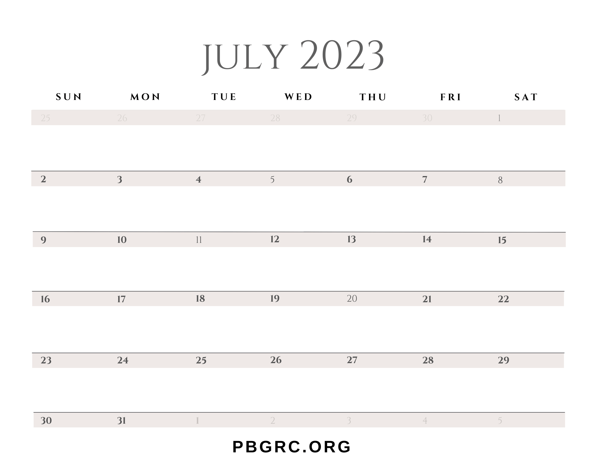 July Calendar 2023