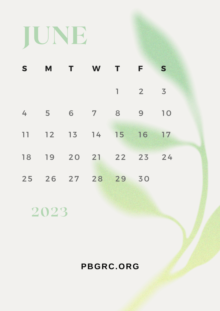 June 2023 Calendar Vertical