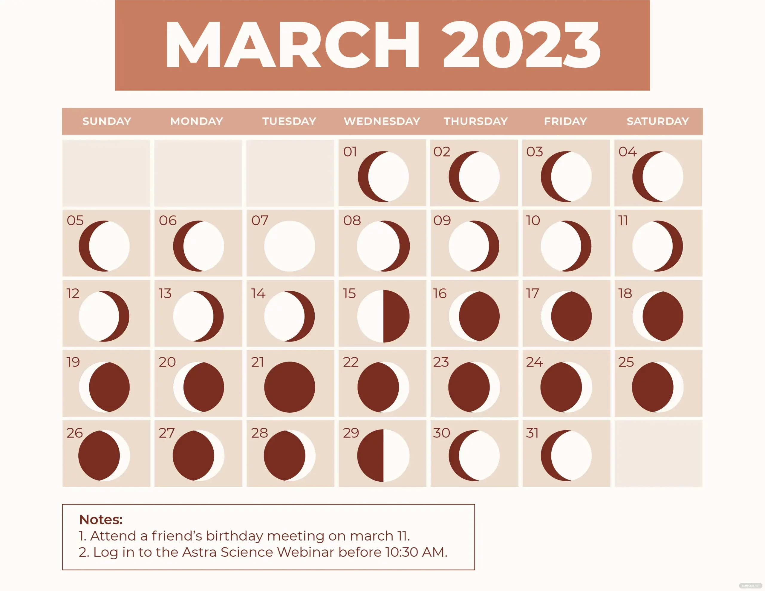 Lunar March 2023 Calendar