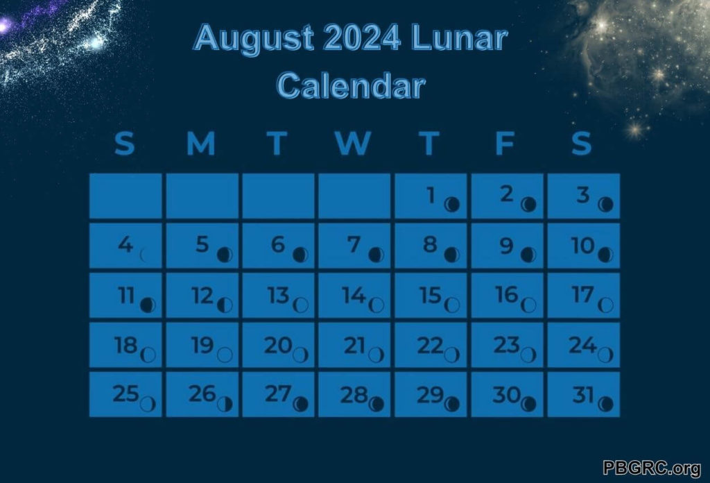 Lunar Phases August 2024 Calendar