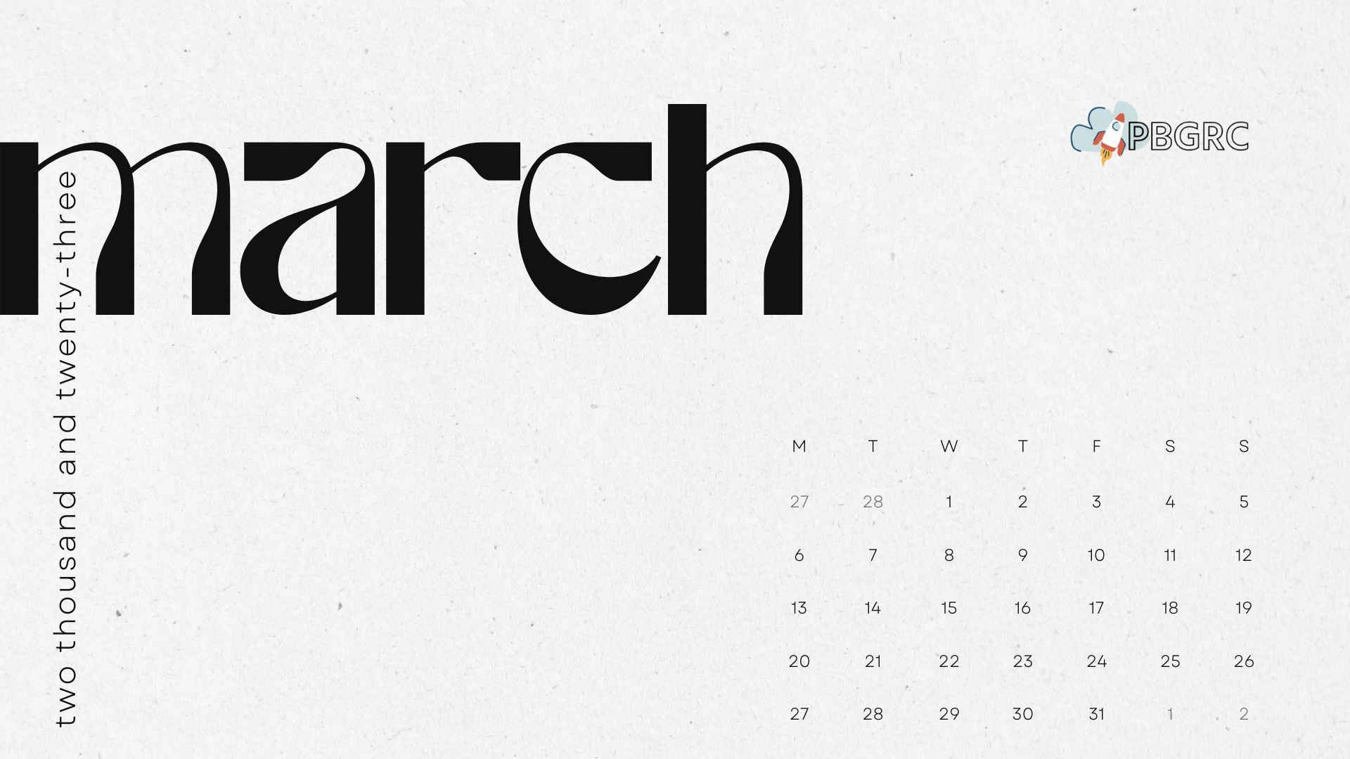 March 2023 Calendar Cute
