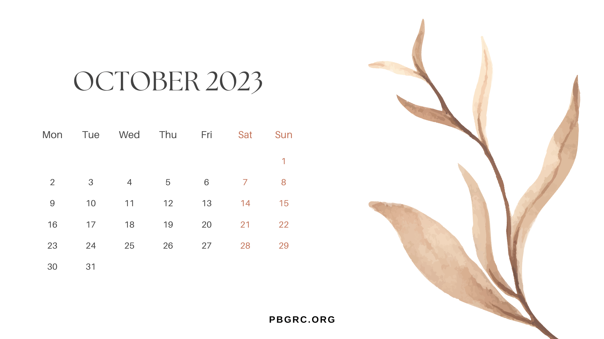 Print October 2023 Calendar