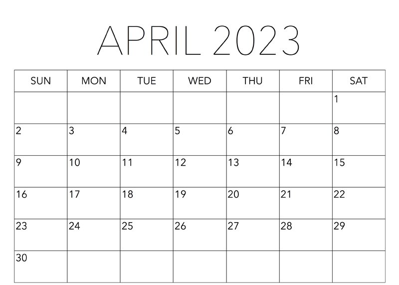 Printable April 2023 Calendar With Notes