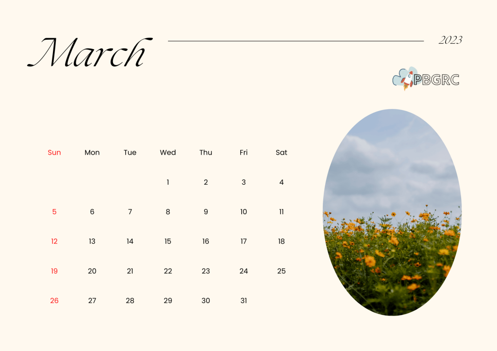 Printable Blank March Calendar 2023 Templates