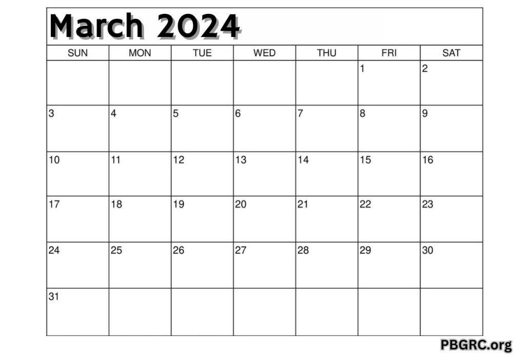 Printable March 2024 Calendar To Edit