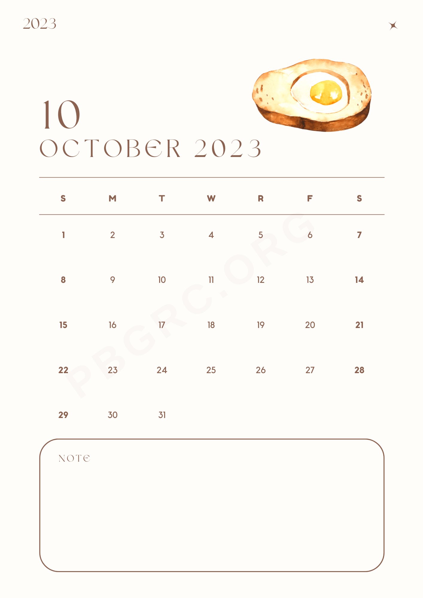 Printable October 2023 Calendar With Notes