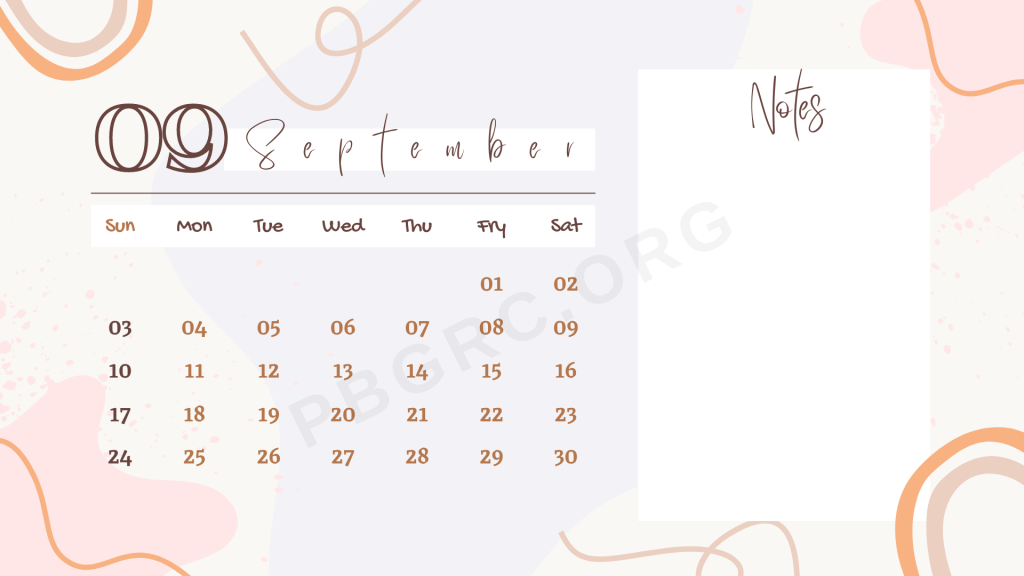 September Editable Calendar 2023