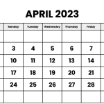 april 2023 calendar printable