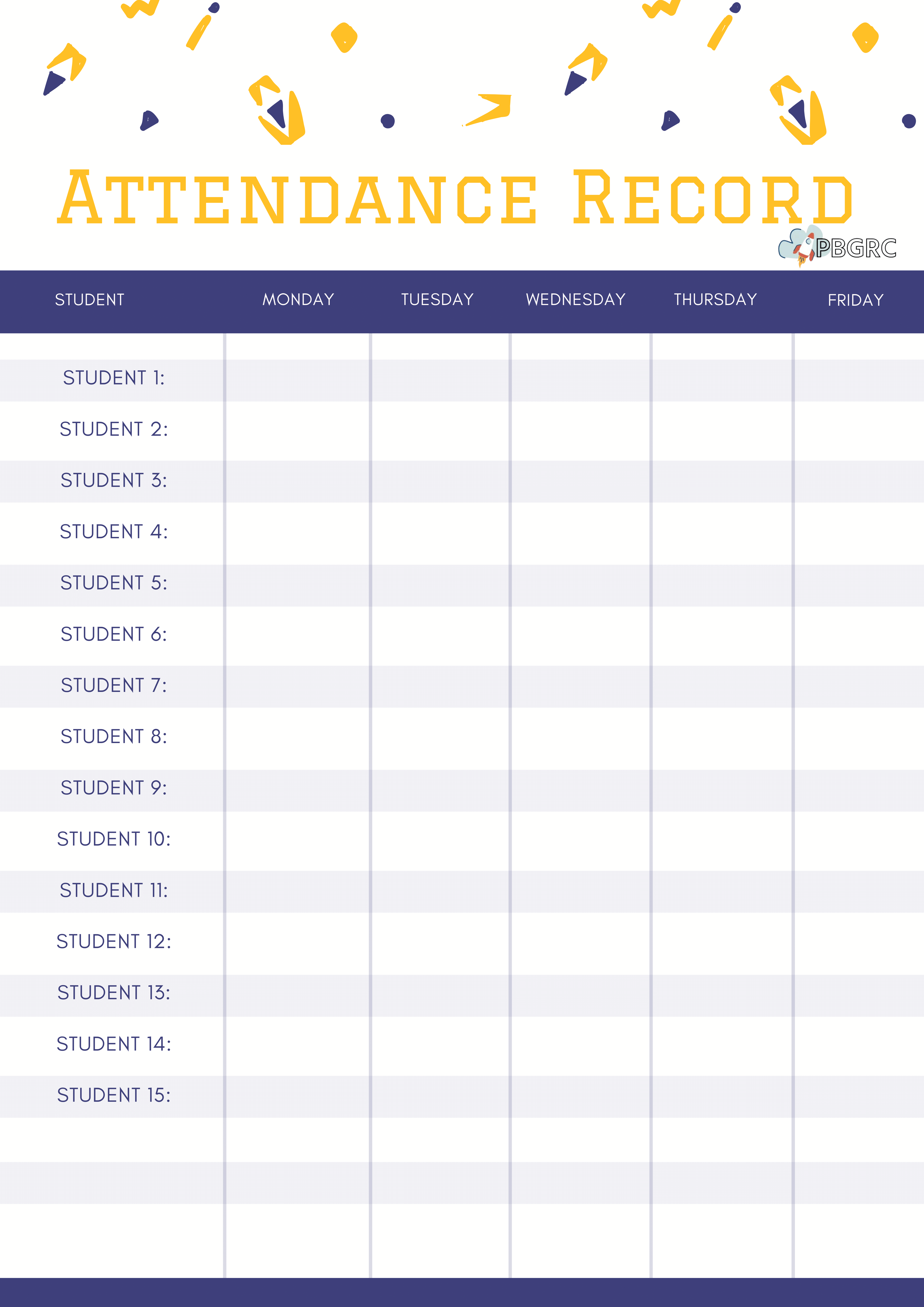 attendance sheet for teachers
