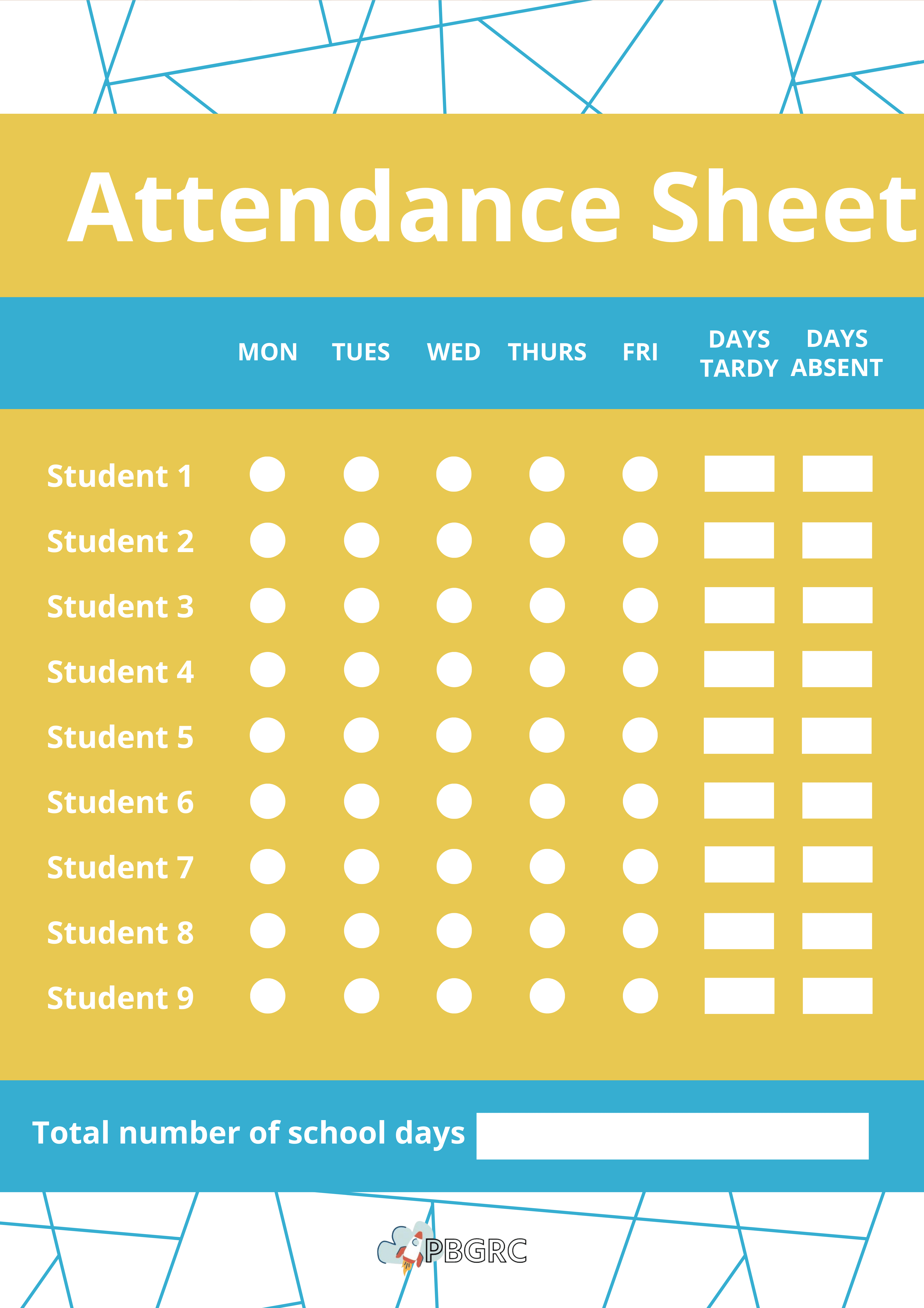 attendance sheet monthly