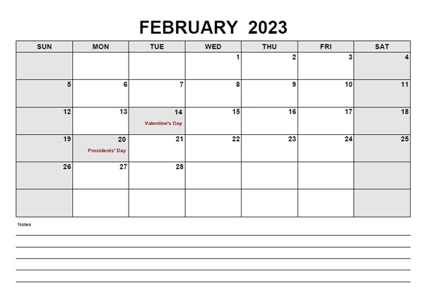 blank february 2023 calendar pdf