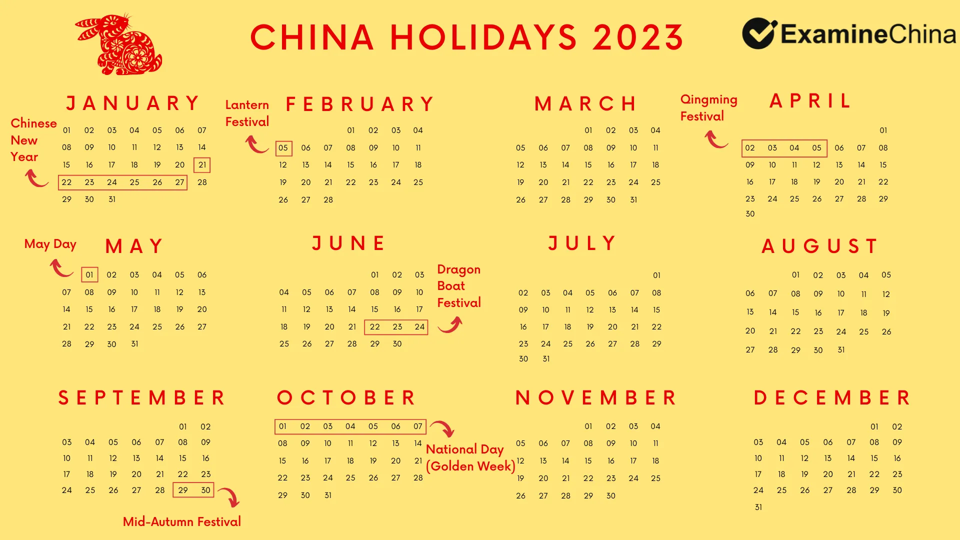 china holidays calendar 2023