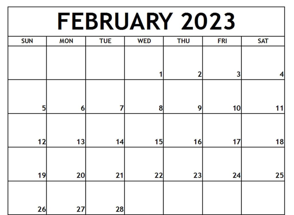 february 2023 printable calendar