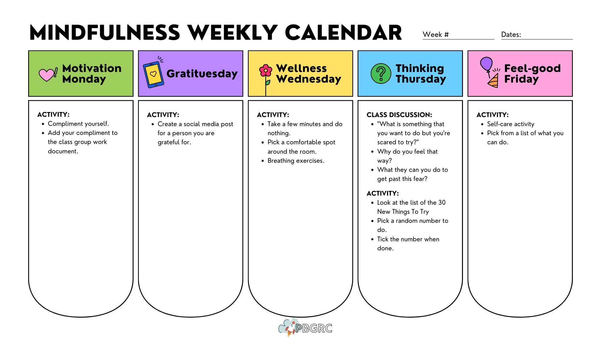 free printable 7 day weekly calendar