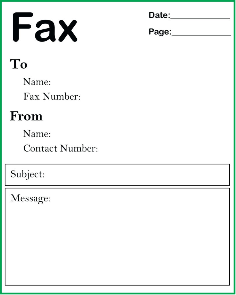 free printable fax cover sheet template