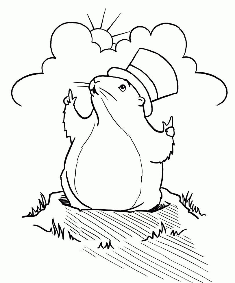 free printable groundhog day coloring pages