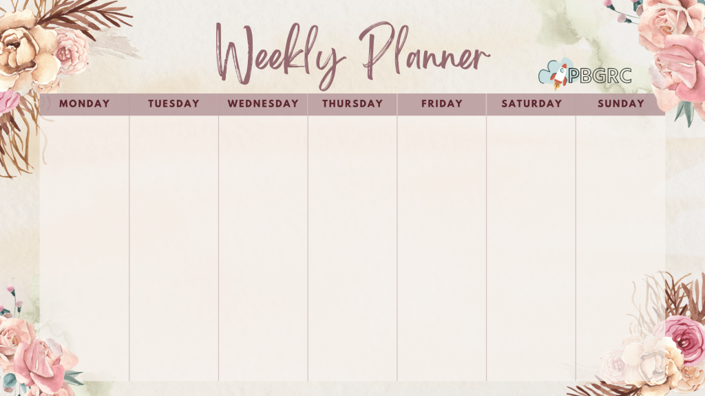 free weekly calendar