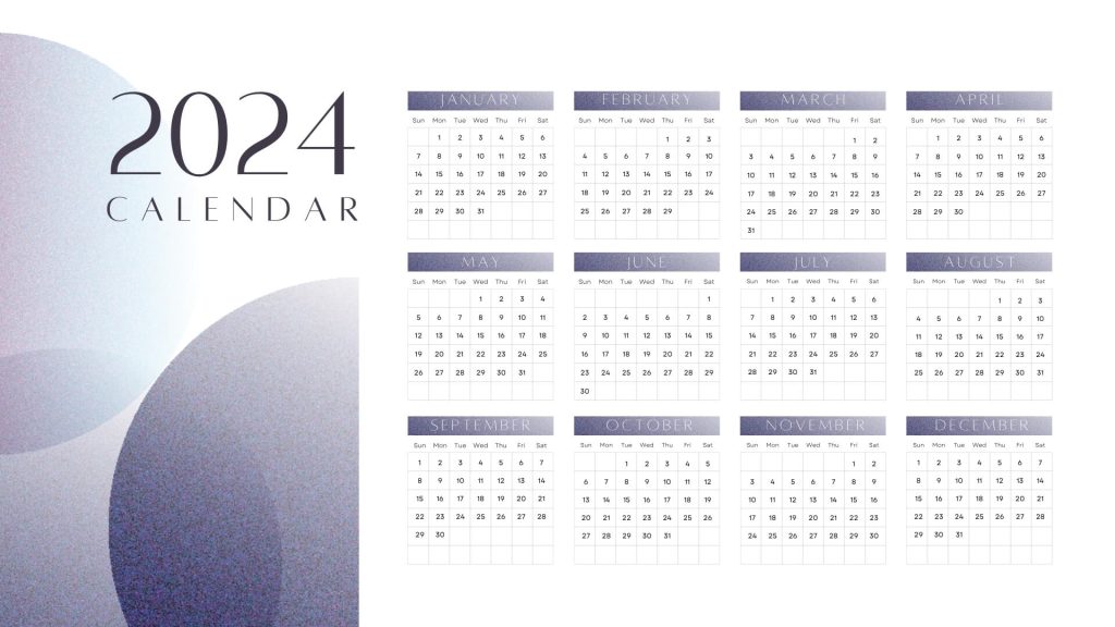free yearly calendar for 2024
