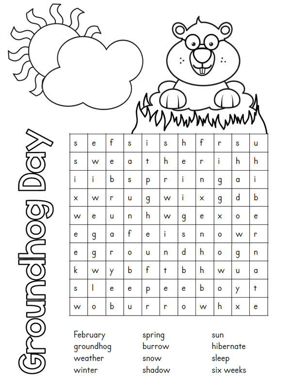 groundhog day 2023 coloring pages