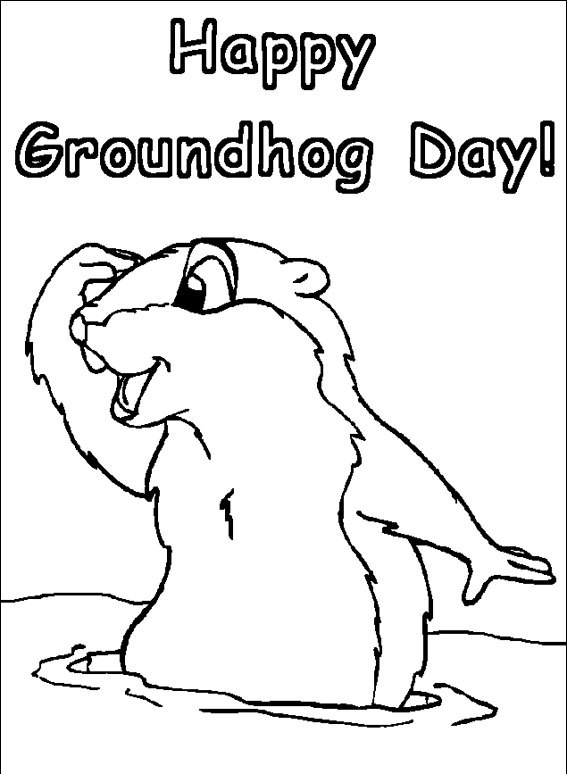 happy groundhog day coloring pages 2023