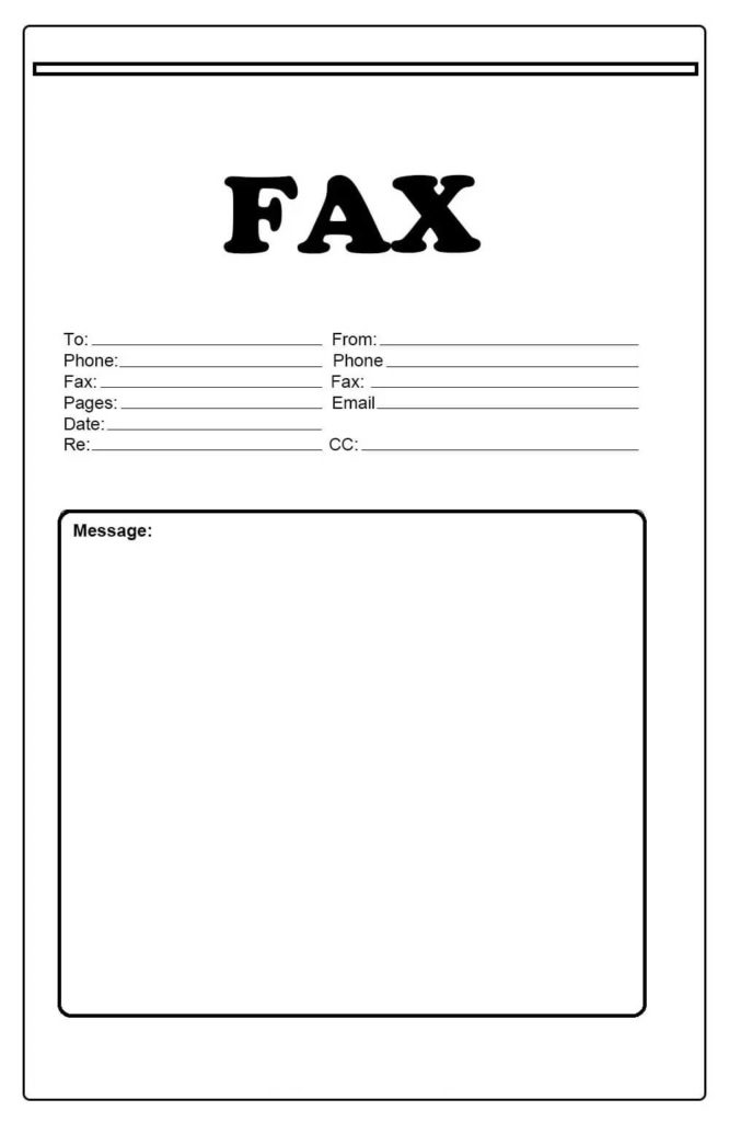 sample fax cover sheet word