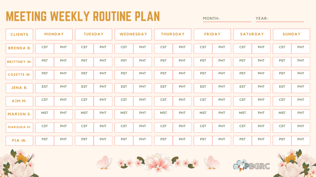 weekly calendar template excel