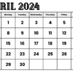April 2024 Calendar Blank Page