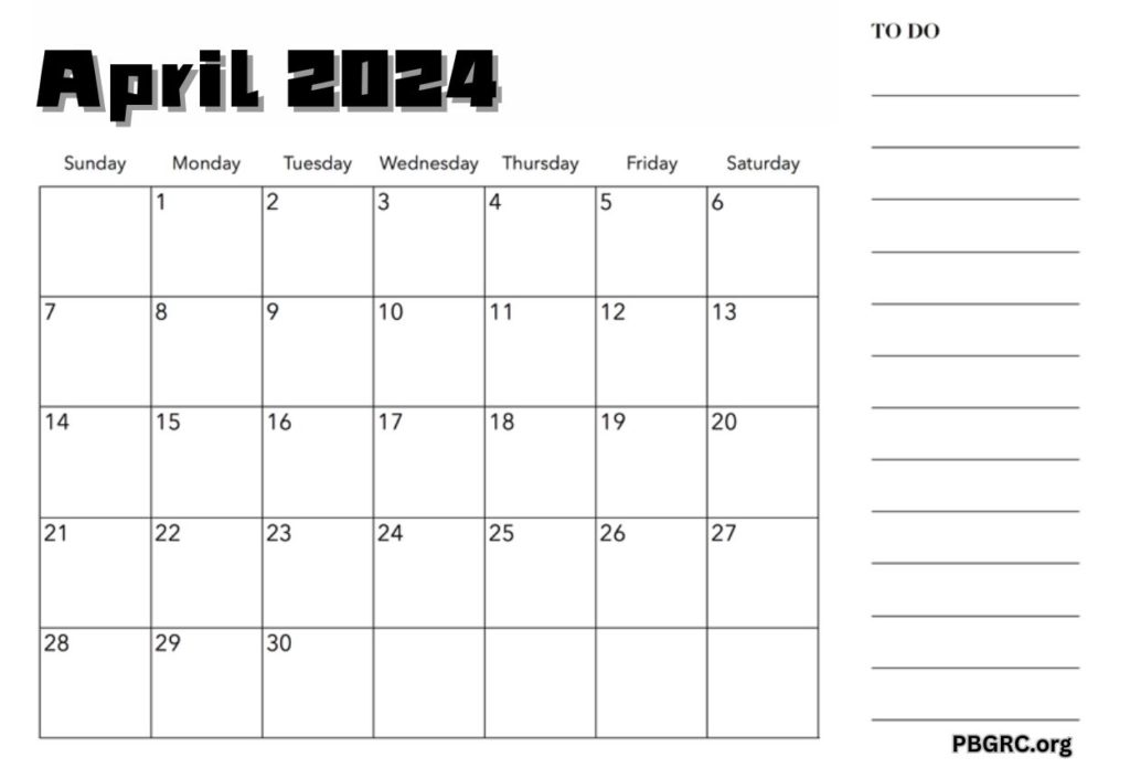 April 2024 Calendar Editable Templates