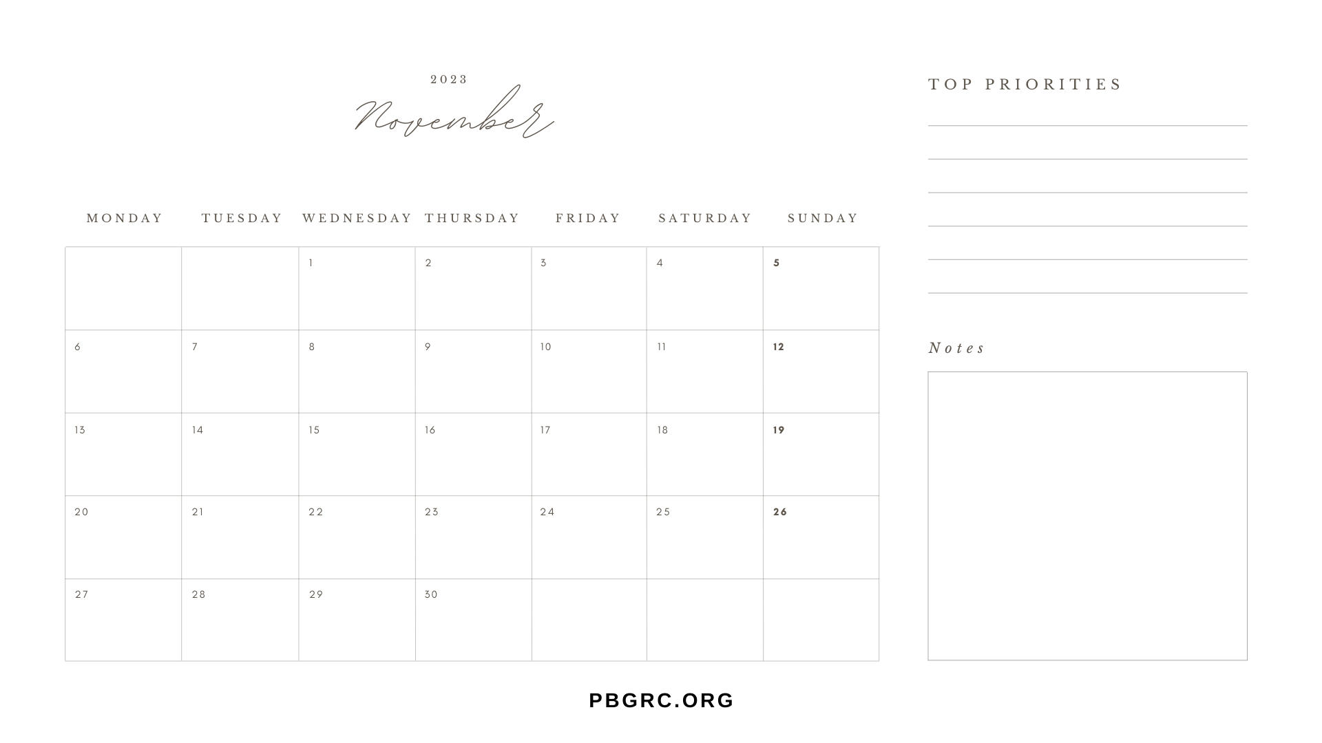 Blank October 2023 Calendar