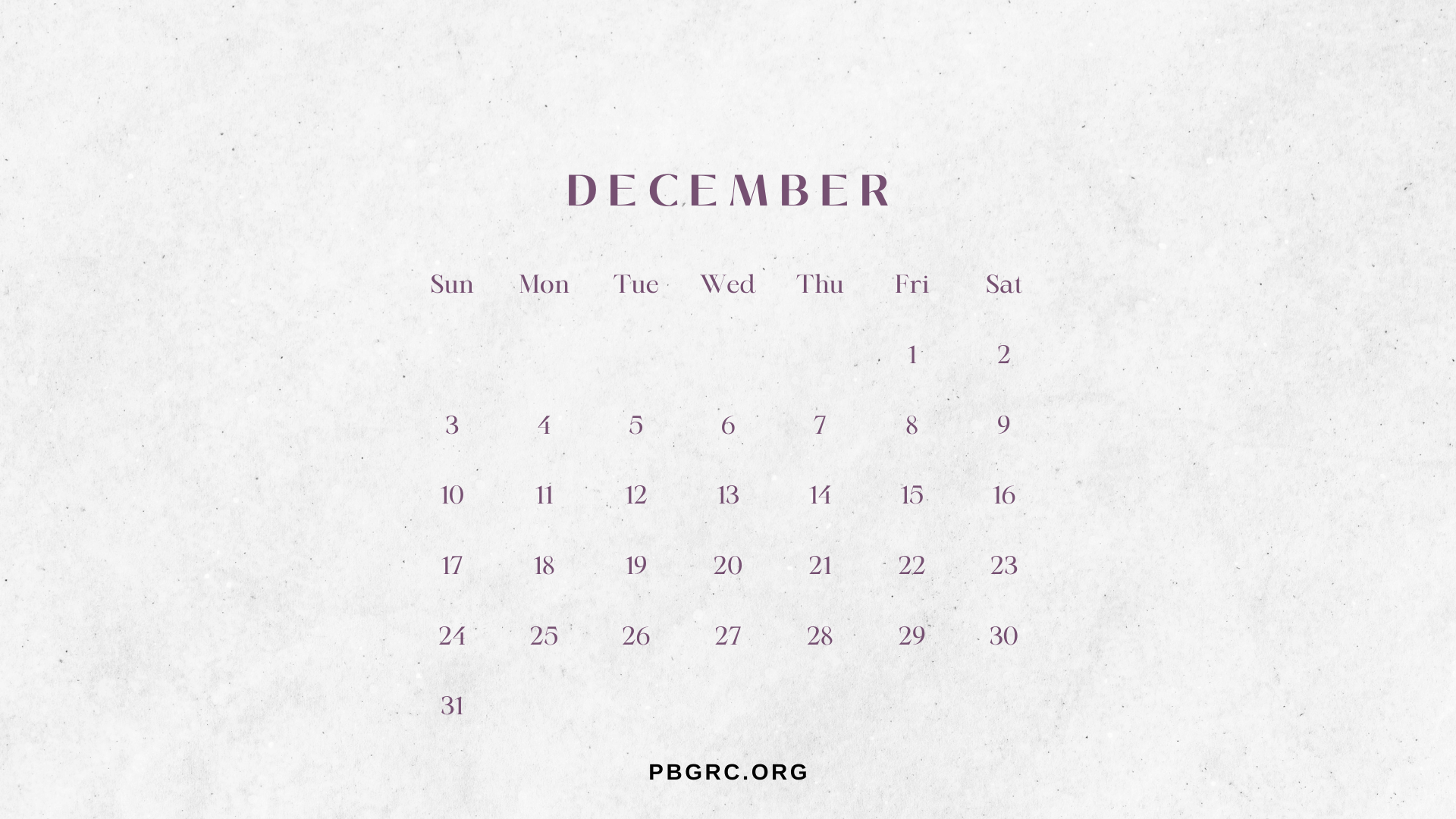 December 2023 Calendar Word