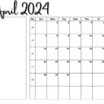 Editable April 2024 Calendar with Notes