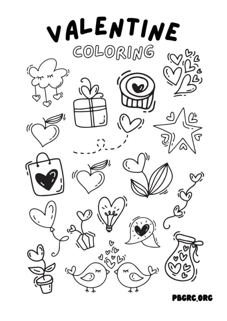 free printable valentine coloring page