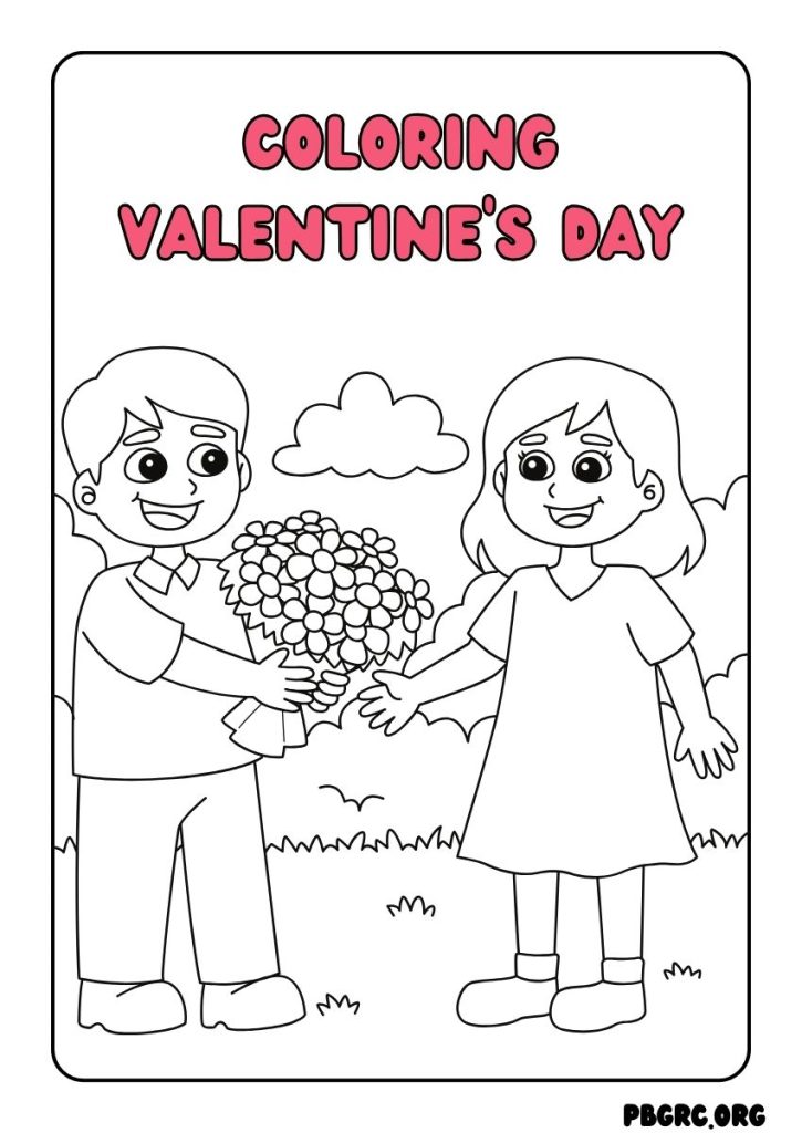 free valentine coloring page