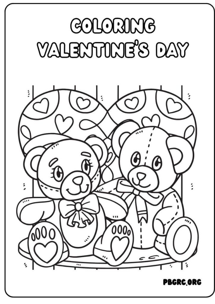 kids valentine coloring page