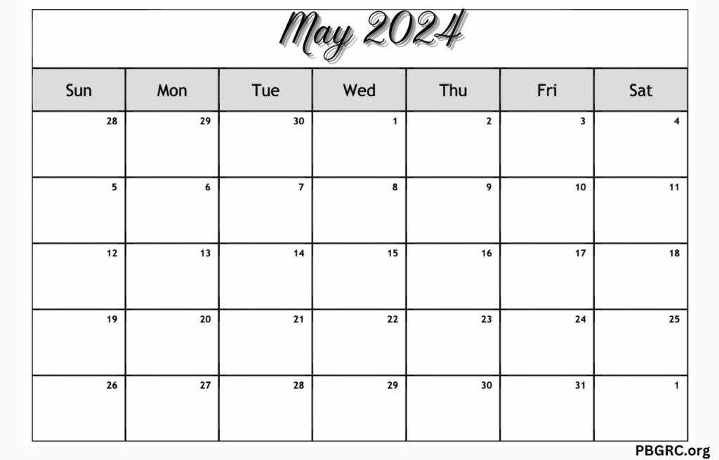 2024 May Editable Calendar Template