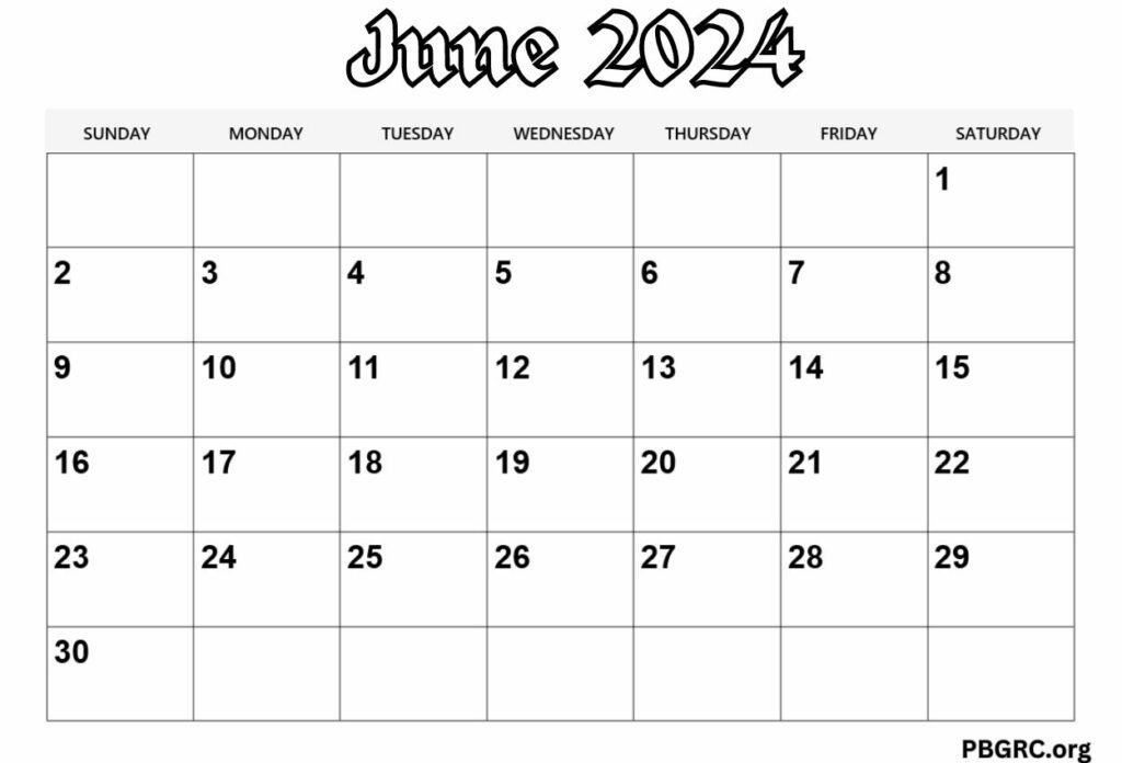 Customize June 2024 Calendar
