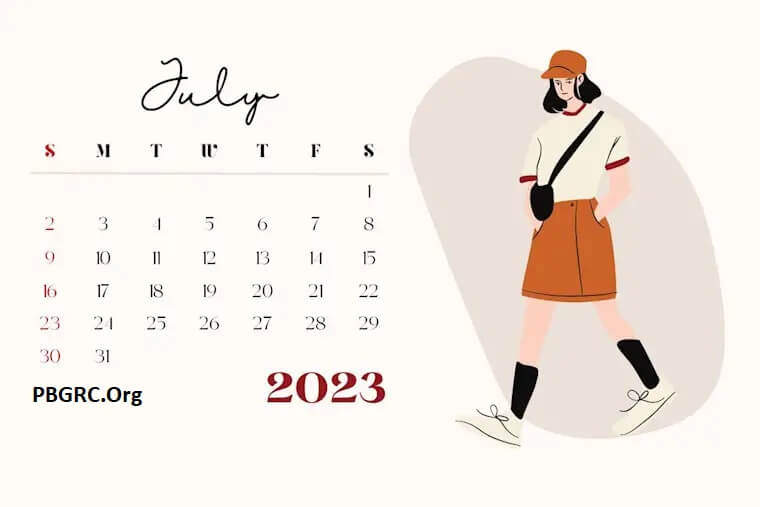 Cute July Calendar 2023 Floral Design