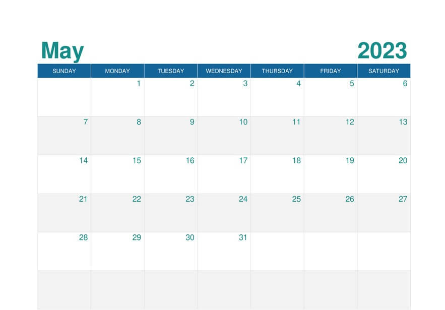 Editable May 2023 Calendar Templates