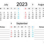Jul Aug Sept 2023 Calendar