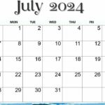 July 2024 Calendar Cute PNG
