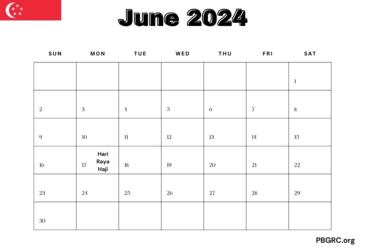 June 2024 Singapore Calendar